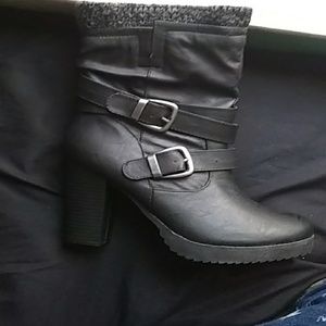Faux leather boots